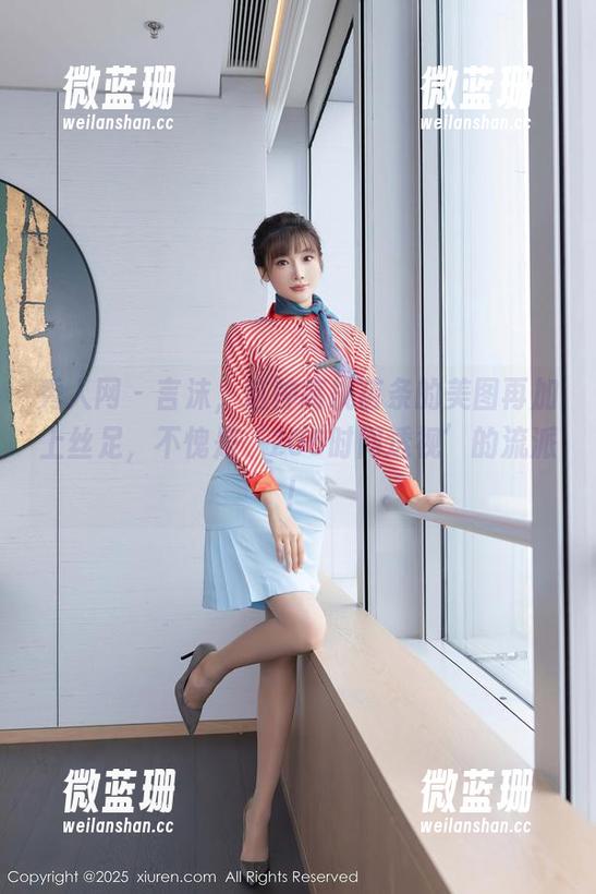 秀人网 - 言沫，这种高挑苗条的美图再加上丝足，不愧是‘206时间透视’的流派！